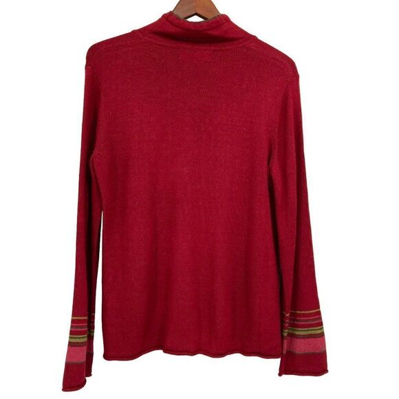Norton McNaughton View Silk Wool Blend Cowl Neck Sweater Small Red - Picture 5 of 6